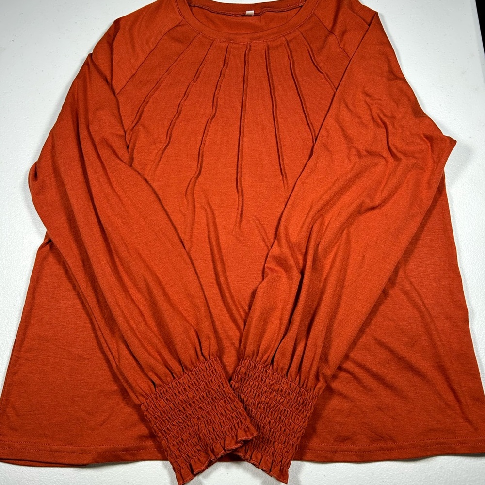 Women's Orange Long Sleeve Top